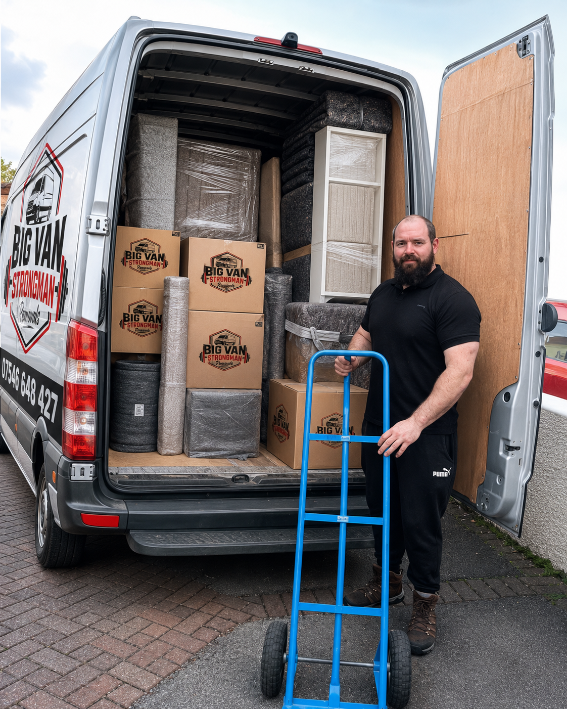 Fully loaded Big Van Strong Man removal van ready for delivery